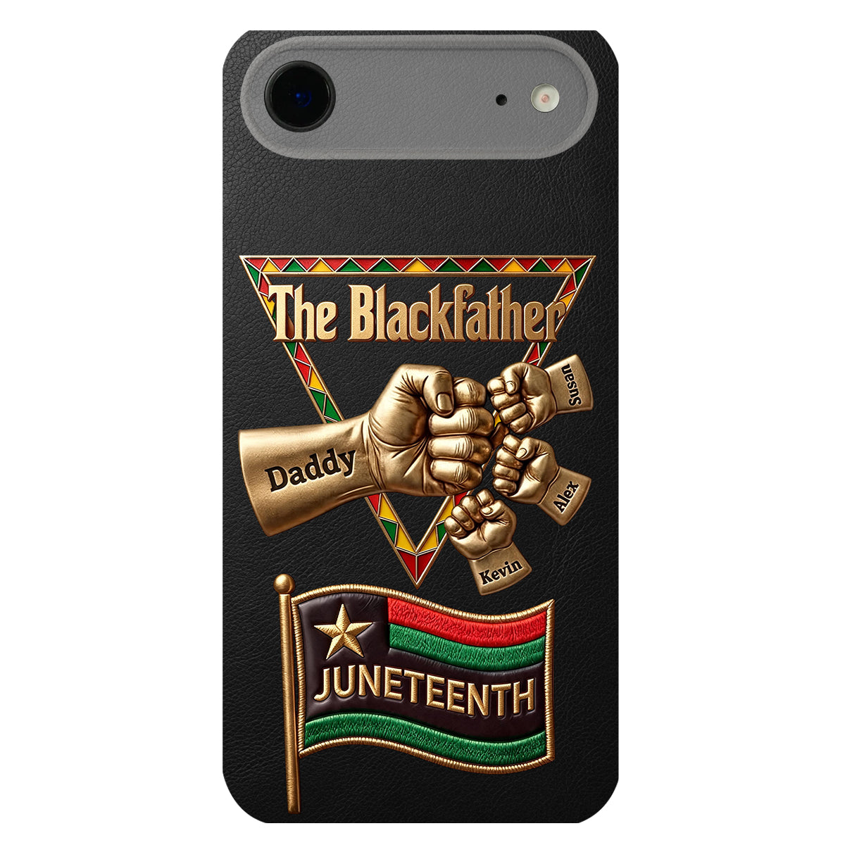 Le Blackfather - Coque de téléphone en cuir embossé 3D personnalisée