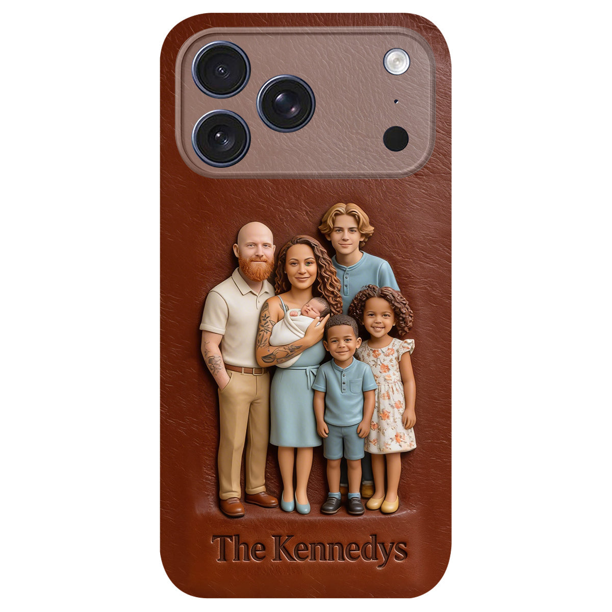 Custom Any Photo - Personalized Family Leather Phone Case