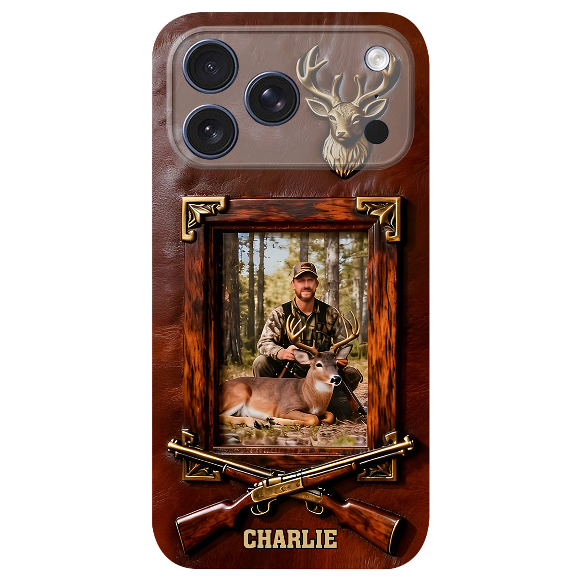 Hunting Achievement - Personalized Hunting Leather Phone Case