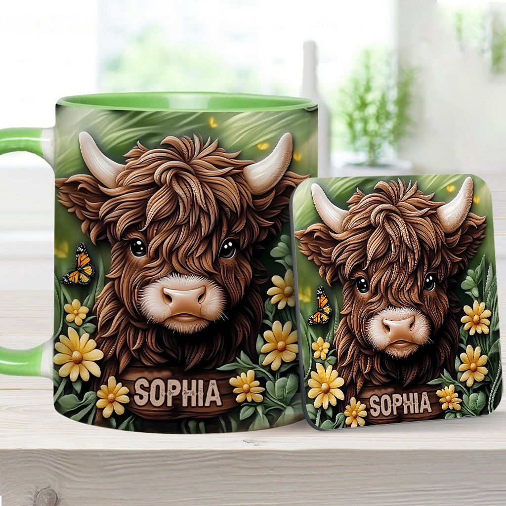 Baby Highland Cow - Personalized Accent Mug