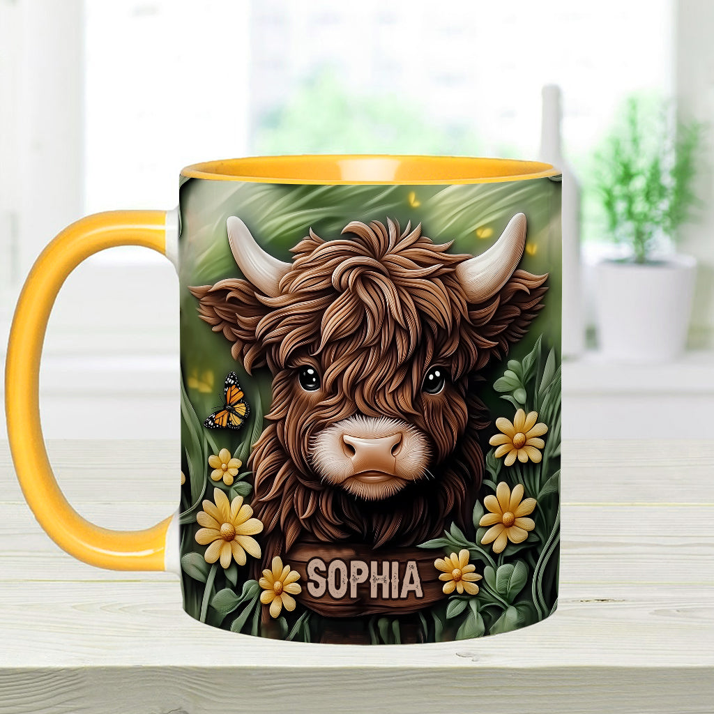 Baby Highland Cow - Personalized Accent Mug