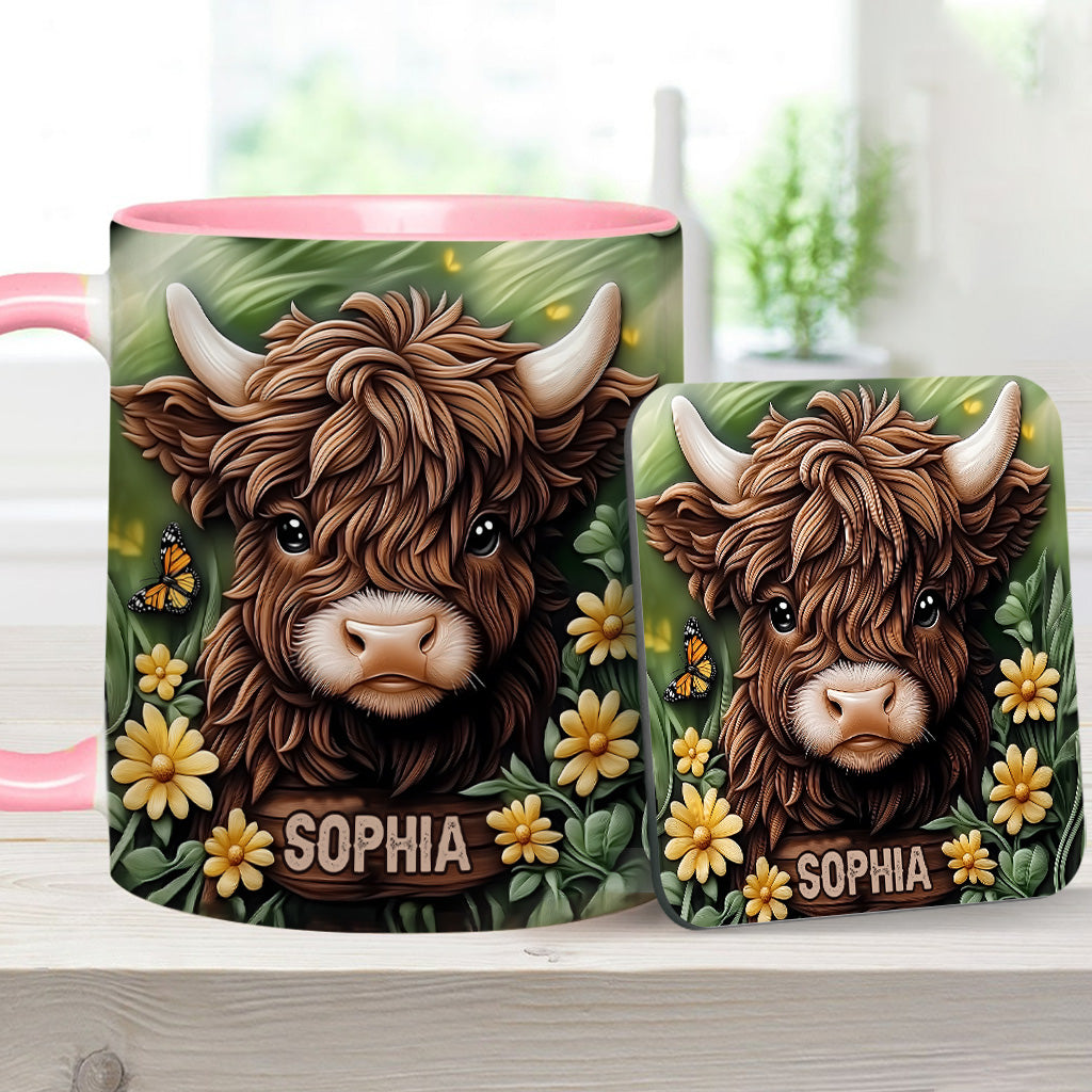 Baby Highland Cow - Personalized Accent Mug