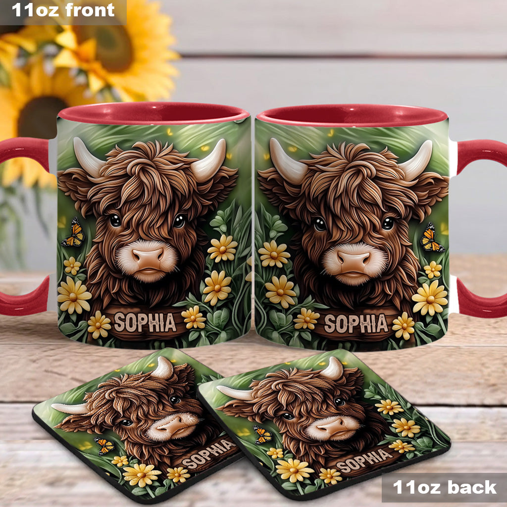 Baby Highland Cow - Personalized Accent Mug