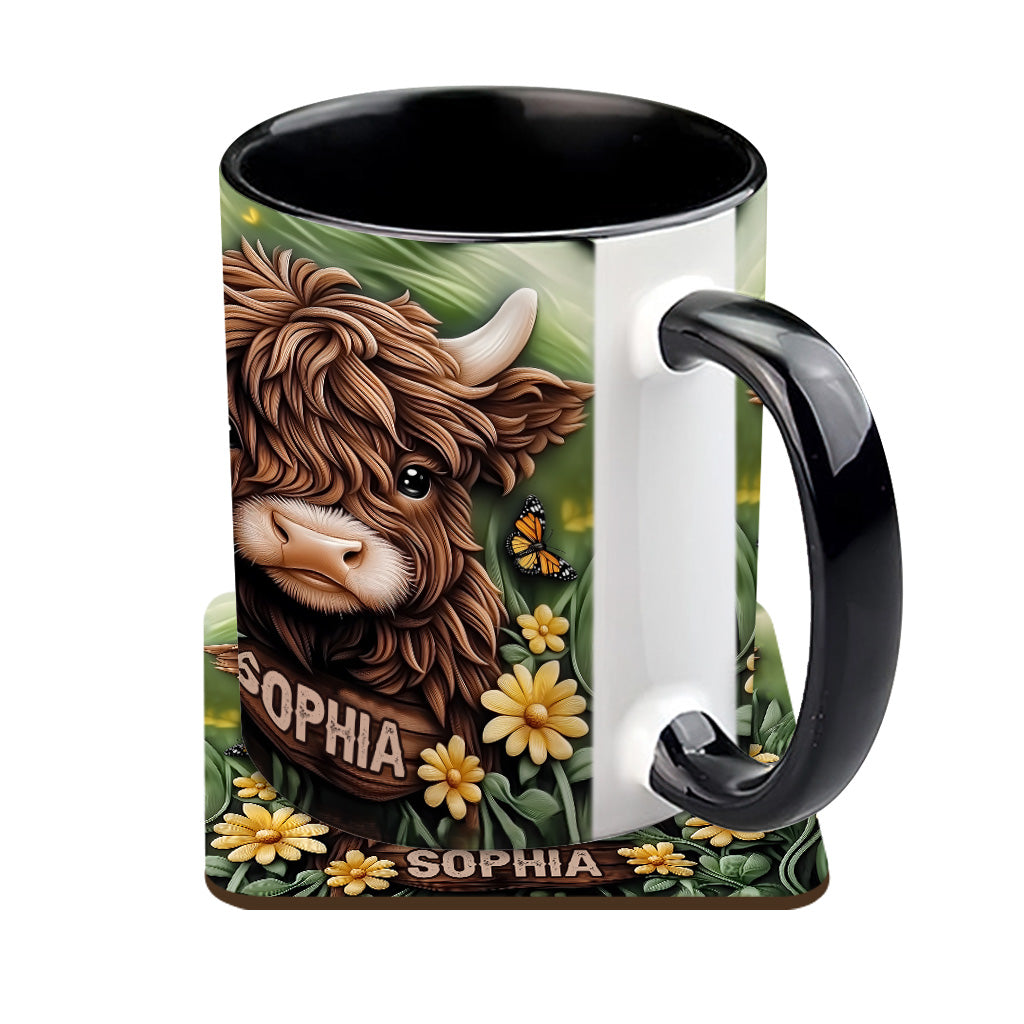 Baby Highland Cow - Personalized Accent Mug