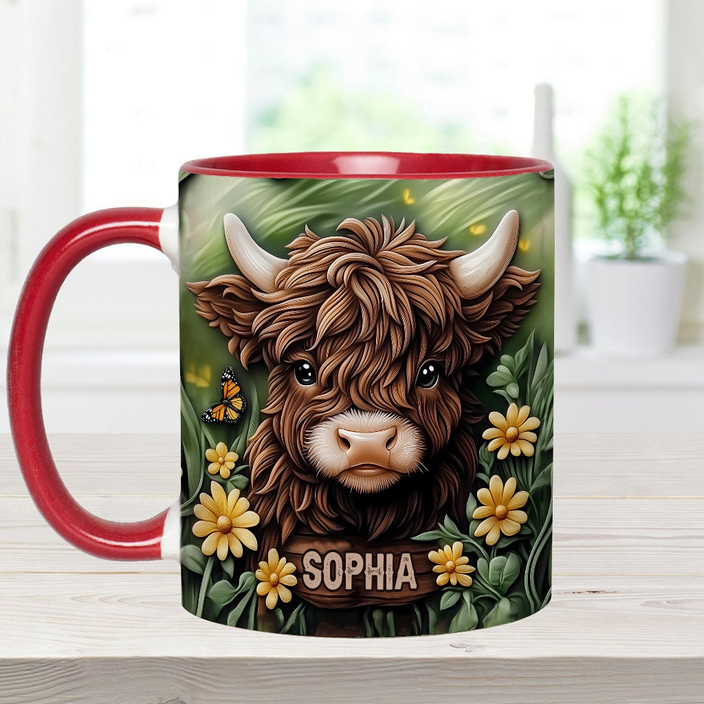 Baby Highland Cow - Personalized Accent Mug