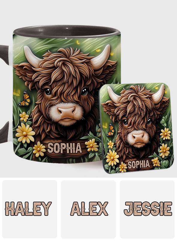 Baby Highland Cow - Personalized Accent Mug