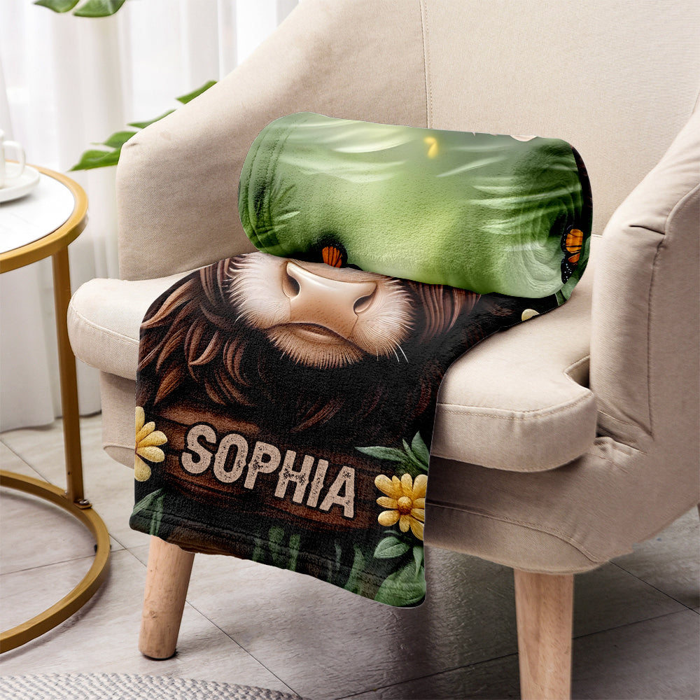 Couverture personnalisée pour bébé vache des Highlands