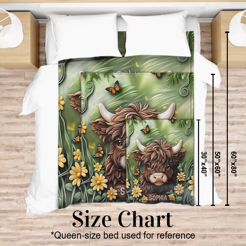 Couverture personnalisée pour bébé vache des Highlands