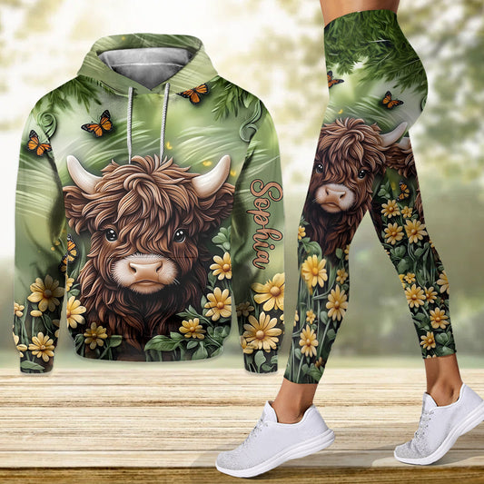Baby Highland Cow - Personalized Highland Cow Hoodie and Leggings