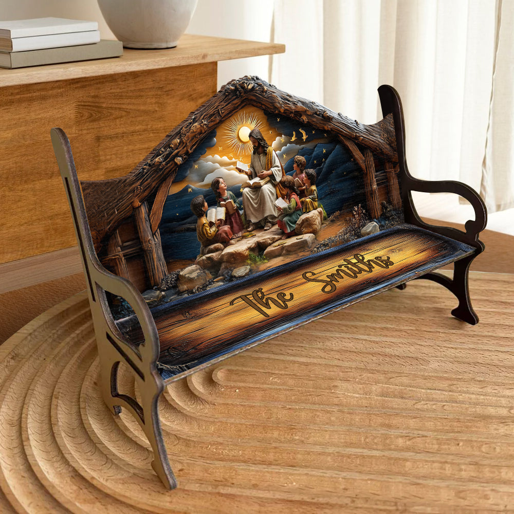 Écoute profonde - Banc en bois chrétien personnalisé