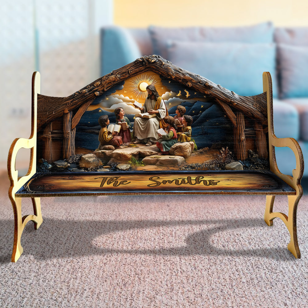 Écoute profonde - Banc en bois chrétien personnalisé