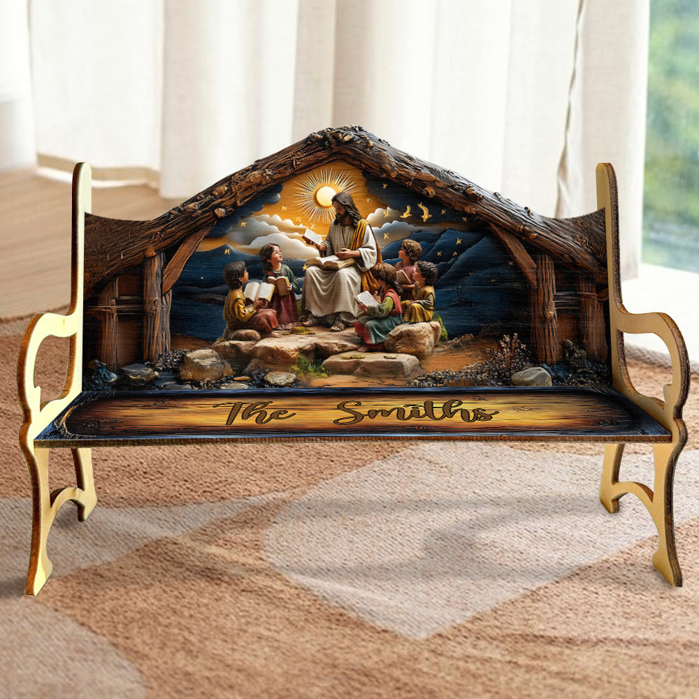 Écoute profonde - Banc en bois chrétien personnalisé