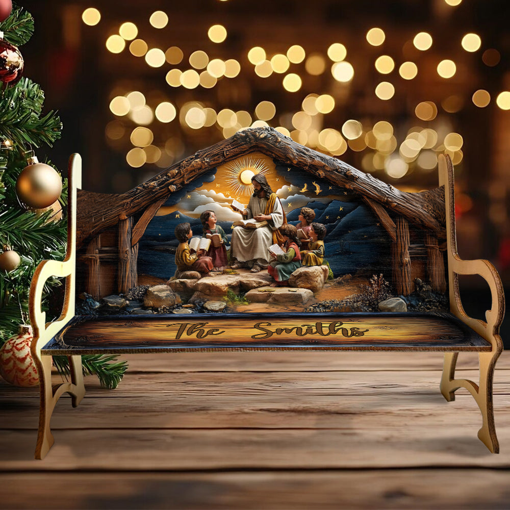 Écoute profonde - Banc en bois chrétien personnalisé