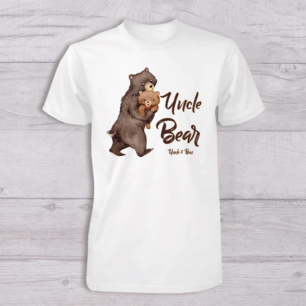 Papa Bear Baby Bear - Personalized Father T-shirt And Baby Onesie