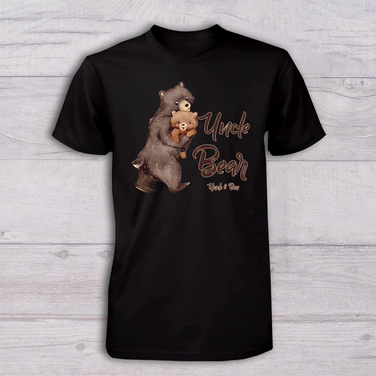 Papa Bear Baby Bear - Personalized Father T-shirt And Baby Onesie
