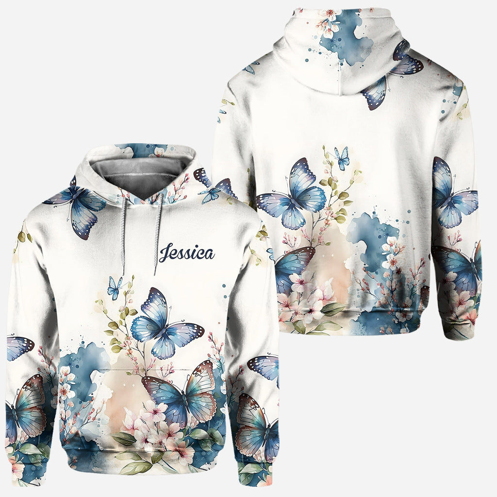 J'adore les papillons - Sweat à capuche et legging personnalisés papillons