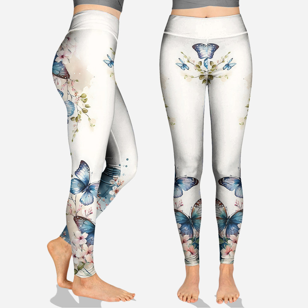 J'adore les papillons - Sweat à capuche et legging personnalisés papillons