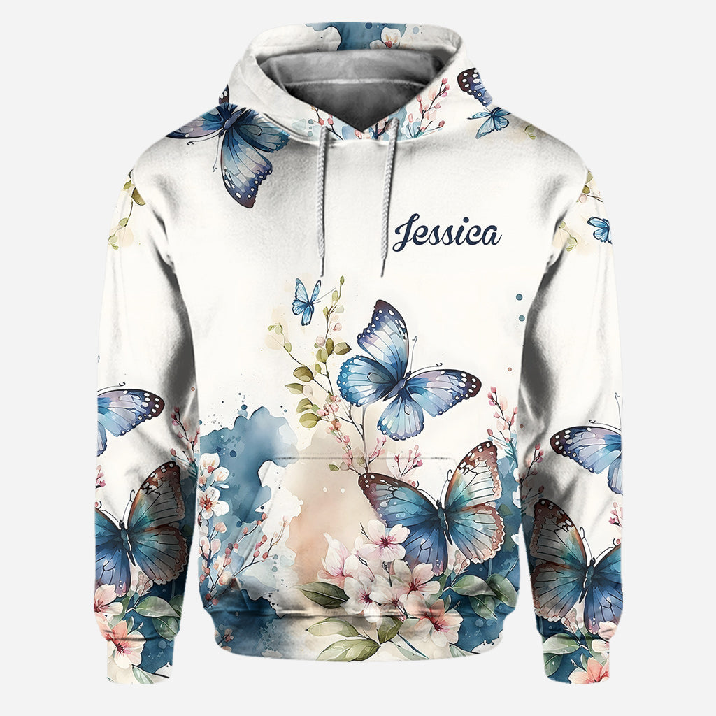 J'adore les papillons - Sweat à capuche et legging personnalisés papillons