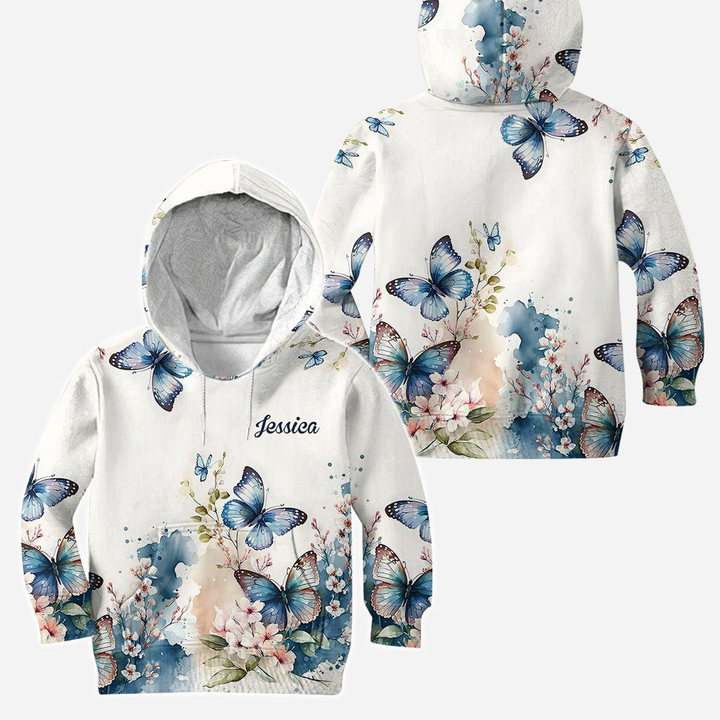J'adore les papillons - Sweat à capuche et legging personnalisés papillons