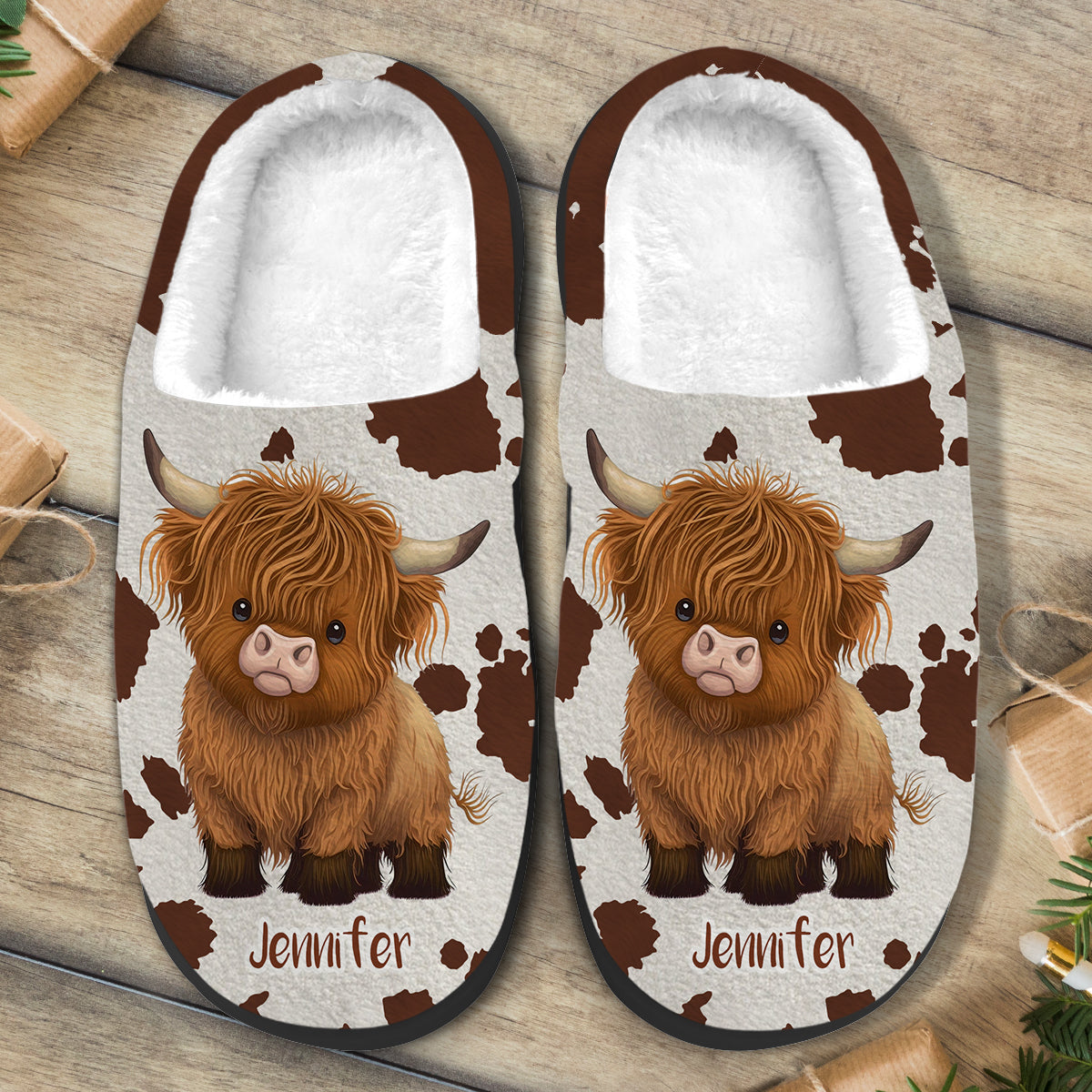 Love Highland Cows - Personalized Slippers