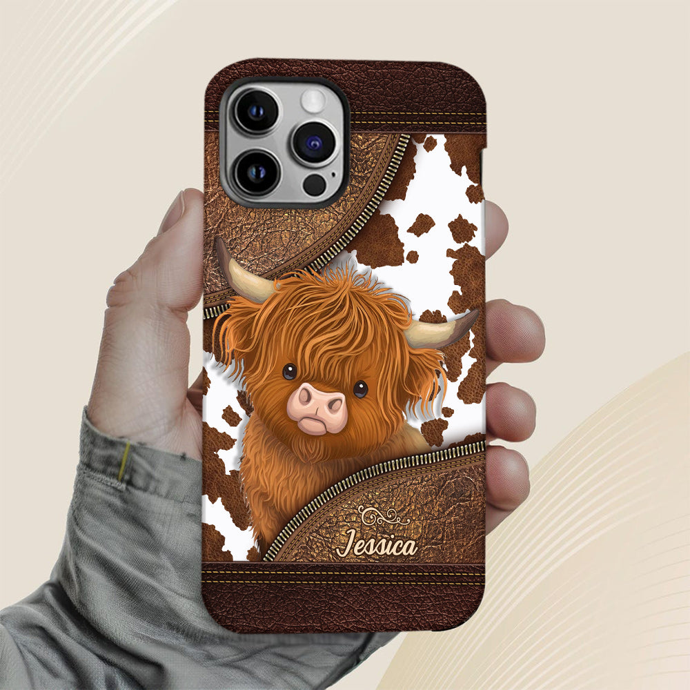 Juste une fille qui aime les vaches des Highlands - Coque de téléphone personnalisée avec impression intégrale