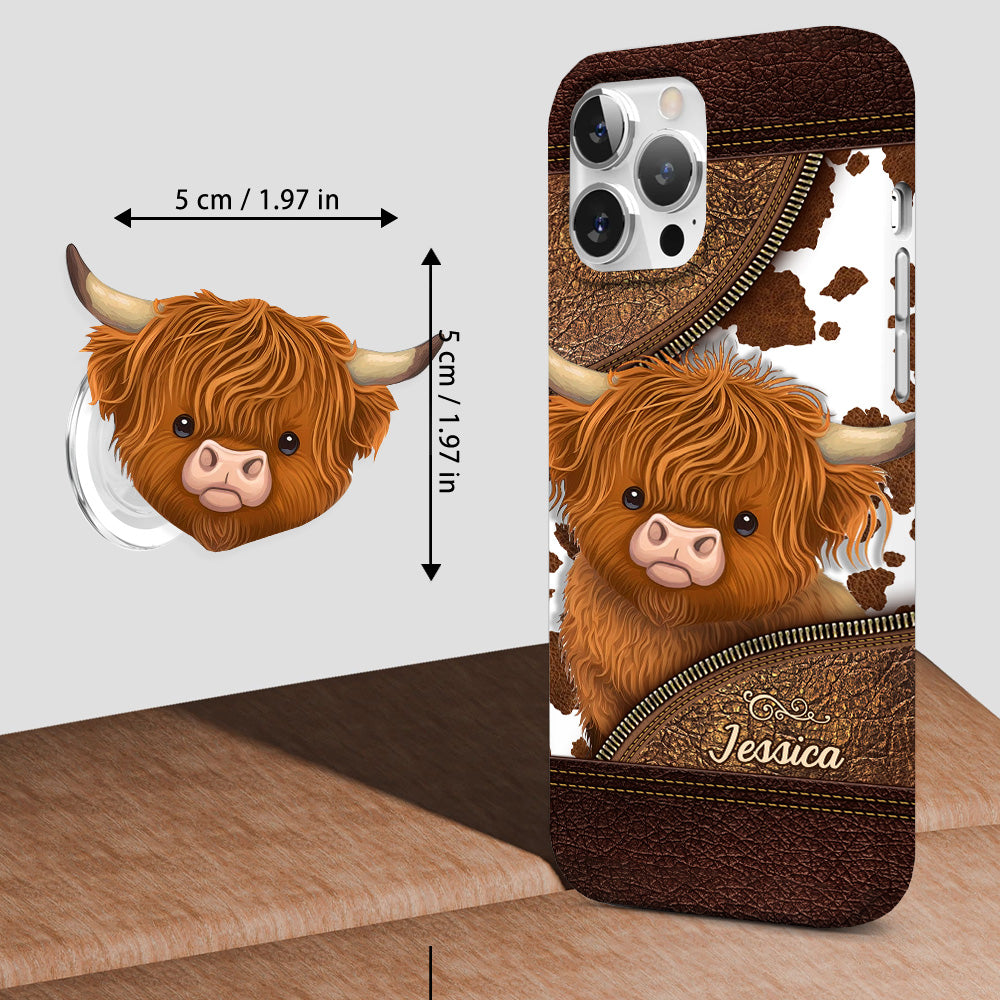 Juste une fille qui aime les vaches des Highlands - Coque de téléphone personnalisée avec impression intégrale