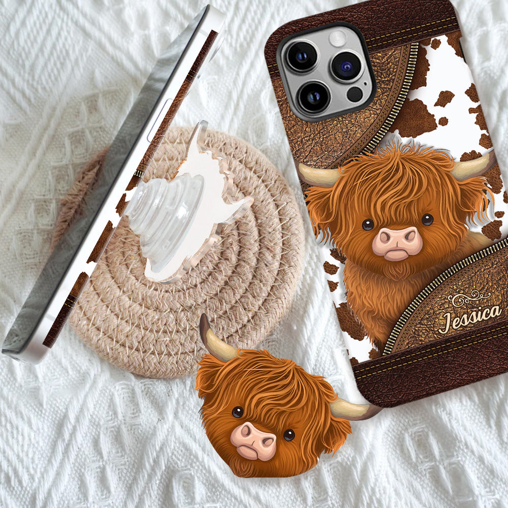 Juste une fille qui aime les vaches des Highlands - Coque de téléphone personnalisée avec impression intégrale