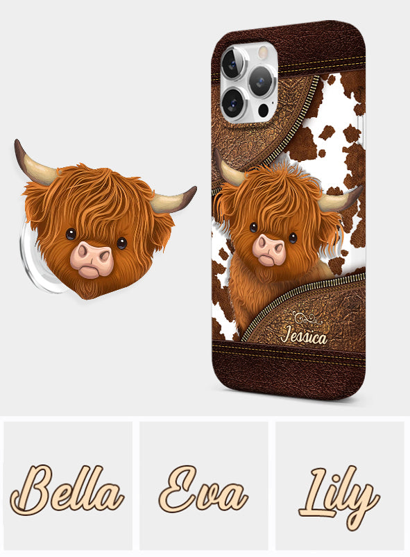 Juste une fille qui aime les vaches des Highlands - Coque de téléphone personnalisée avec impression intégrale