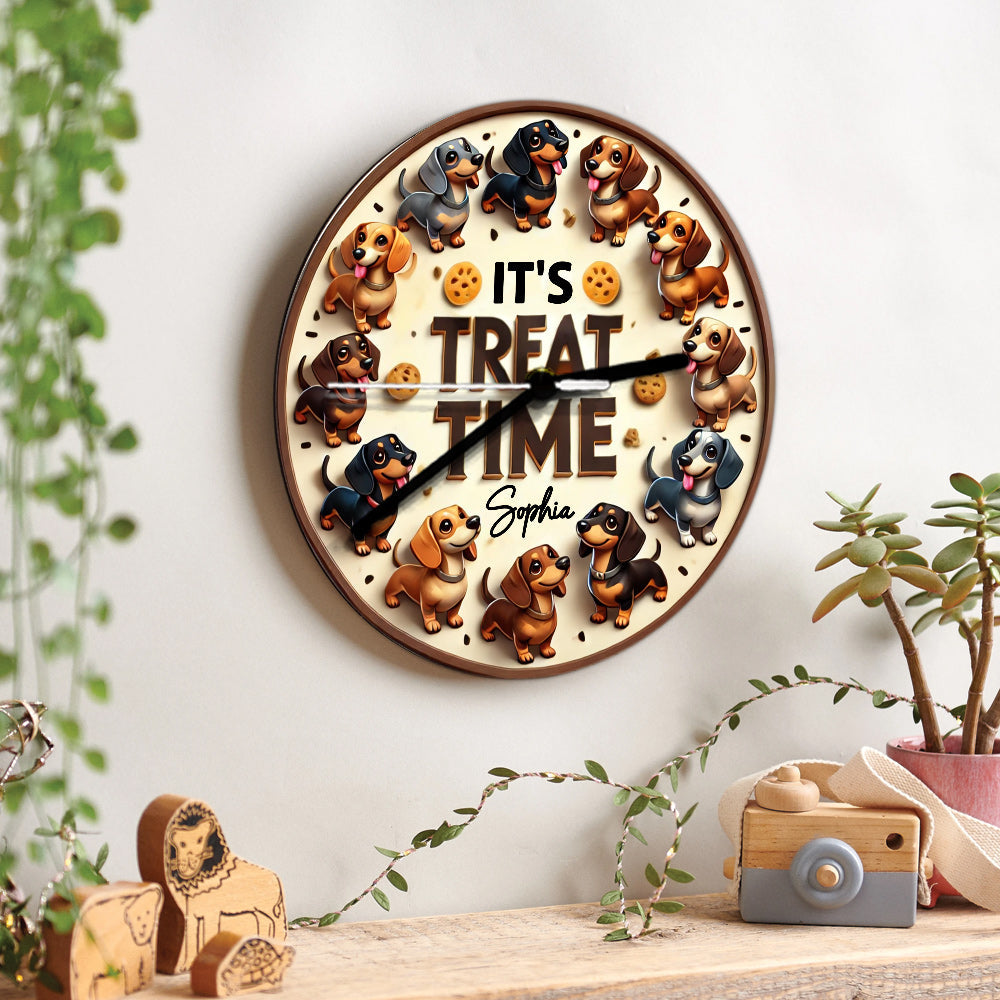 Lovely Dachshund - Personalized Dachshund Wall Clock