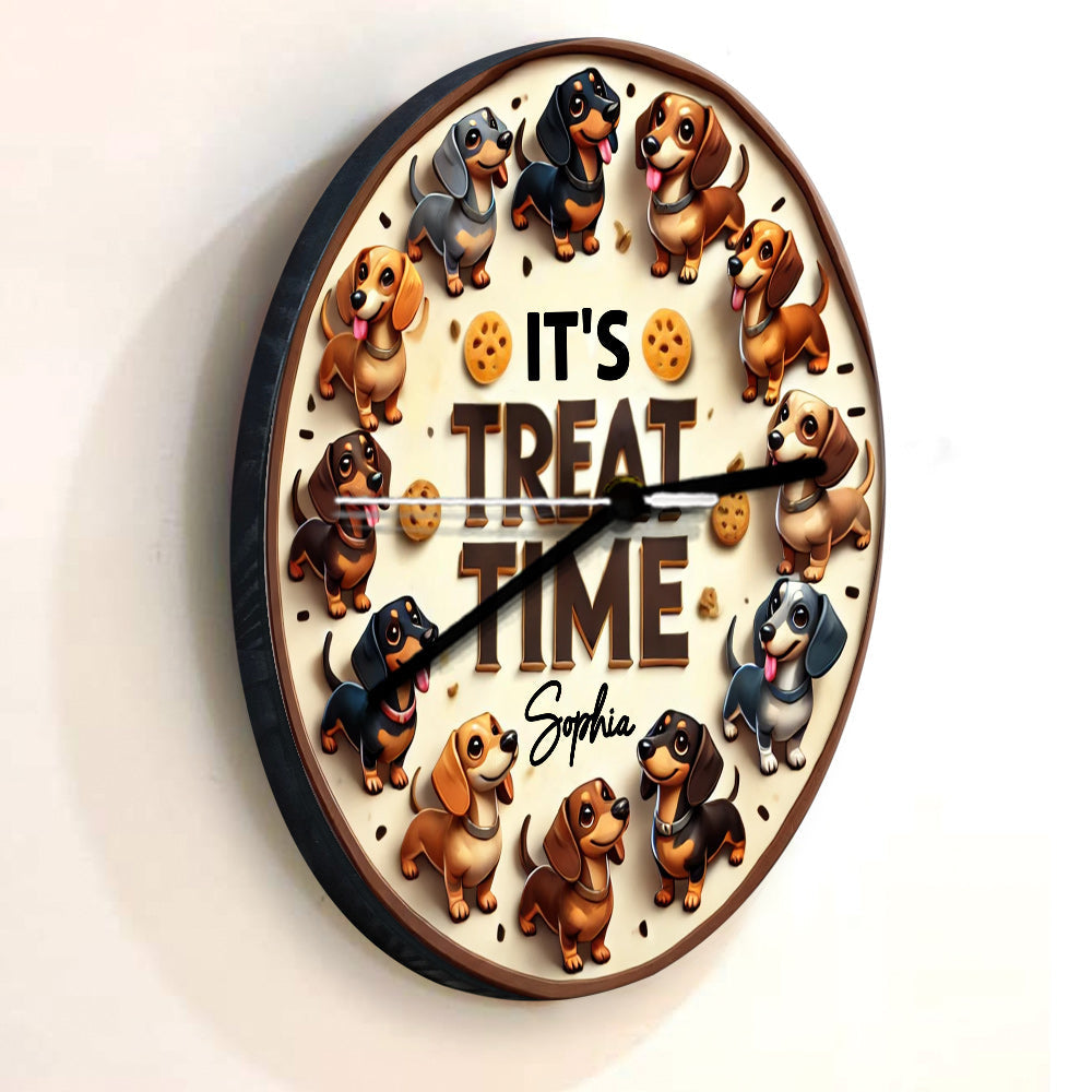 Lovely Dachshund - Personalized Dachshund Wall Clock