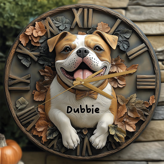 Smile Pitbull - Personalized Pitbull Wall Clock