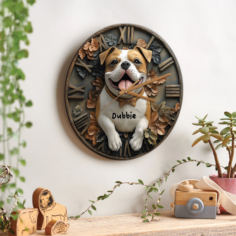Smile Pitbull - Personalized Pitbull Wall Clock