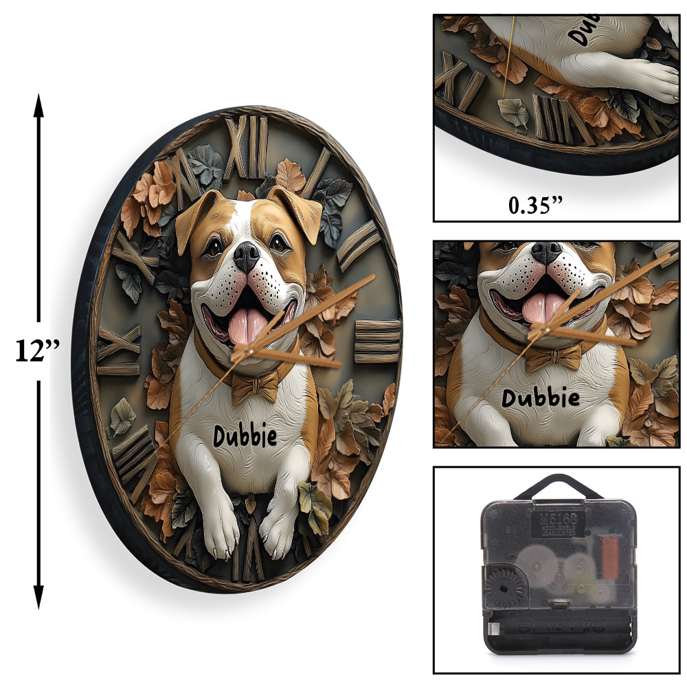 Smile Pitbull - Personalized Pitbull Wall Clock