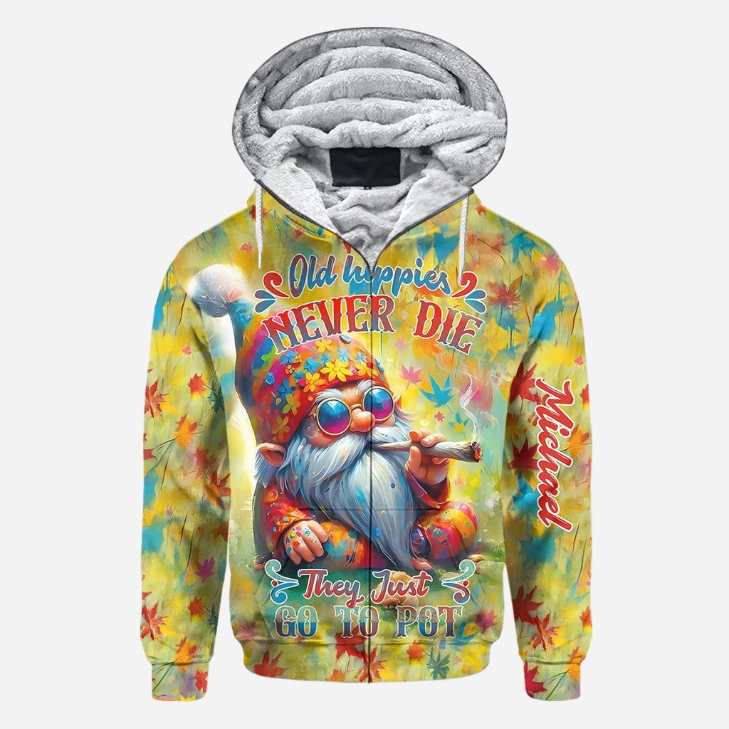 Les vieux hippies ne meurent jamais, ils finissent juste par se défoncer - T-shirt hippie personnalisé