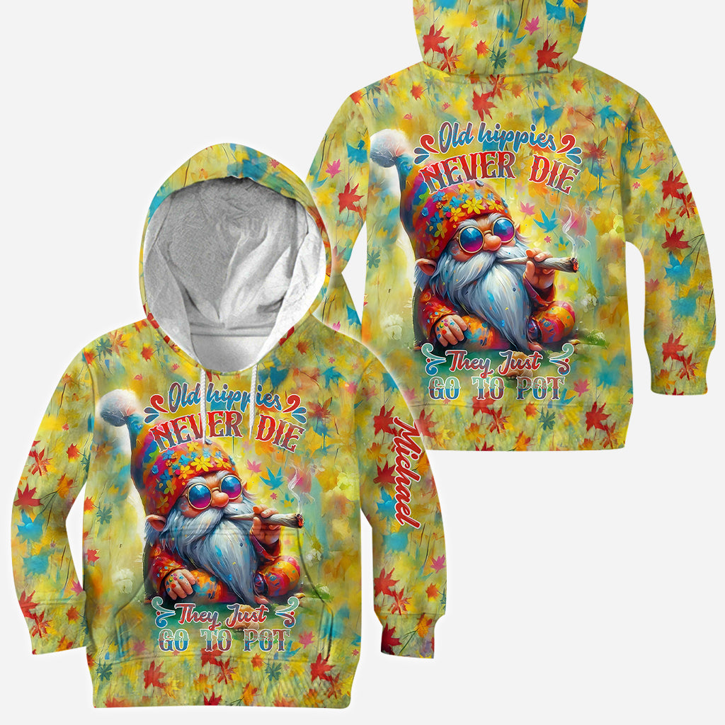 Les vieux hippies ne meurent jamais, ils finissent juste par se défoncer - T-shirt hippie personnalisé