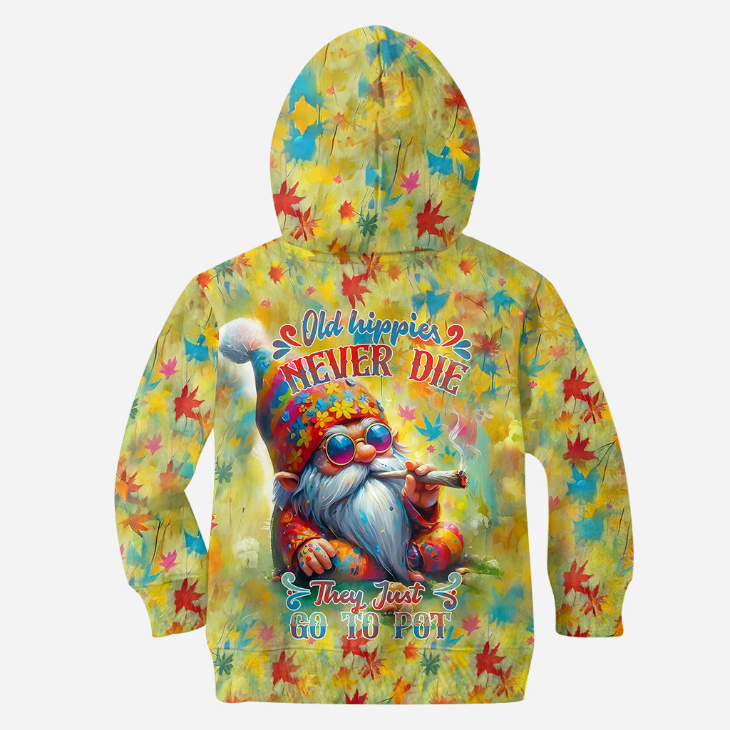 Les vieux hippies ne meurent jamais, ils finissent juste par se défoncer - T-shirt hippie personnalisé