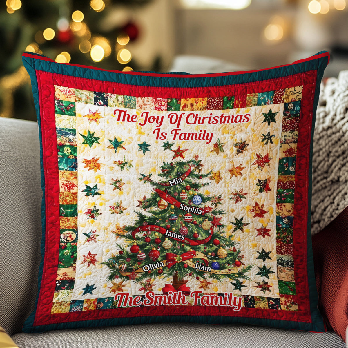 C'est la plus belle période de l'année - Coussin décoratif familial personnalisé