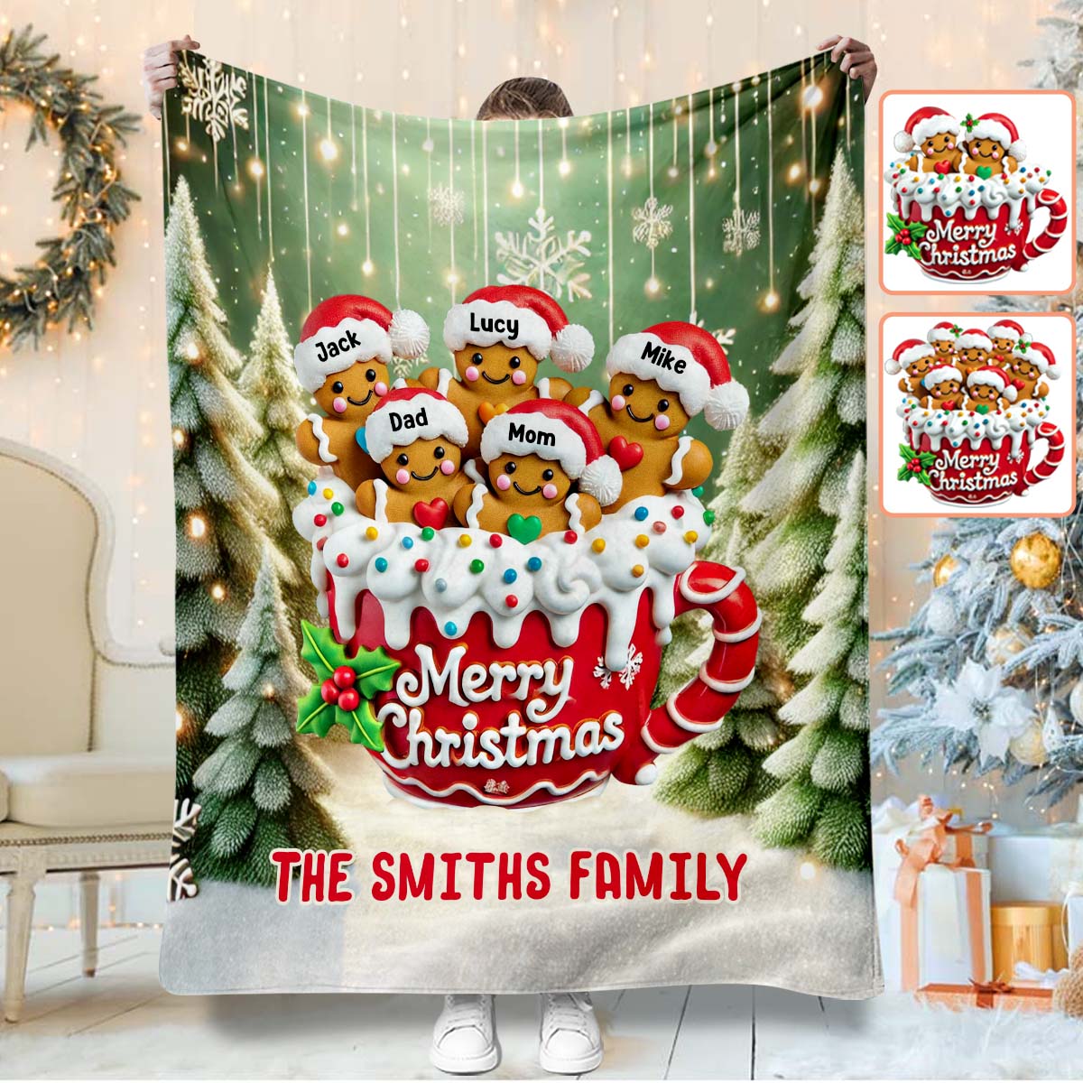 Merry Christmas - Personalized Family Blanket
