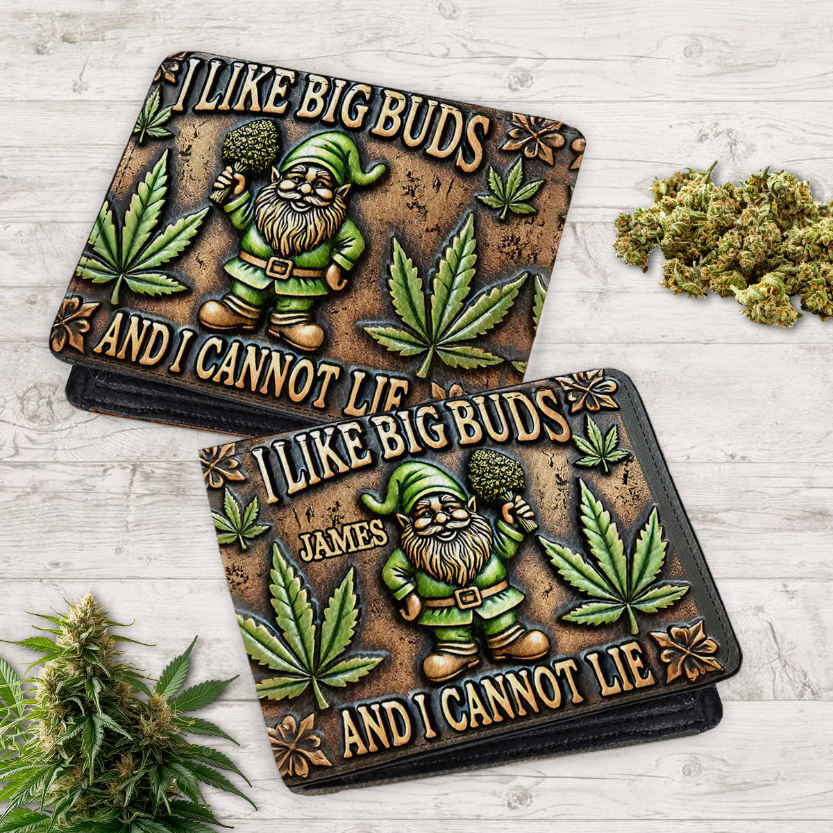 I Like Big Buds - Personalized Weed Leather Wallet