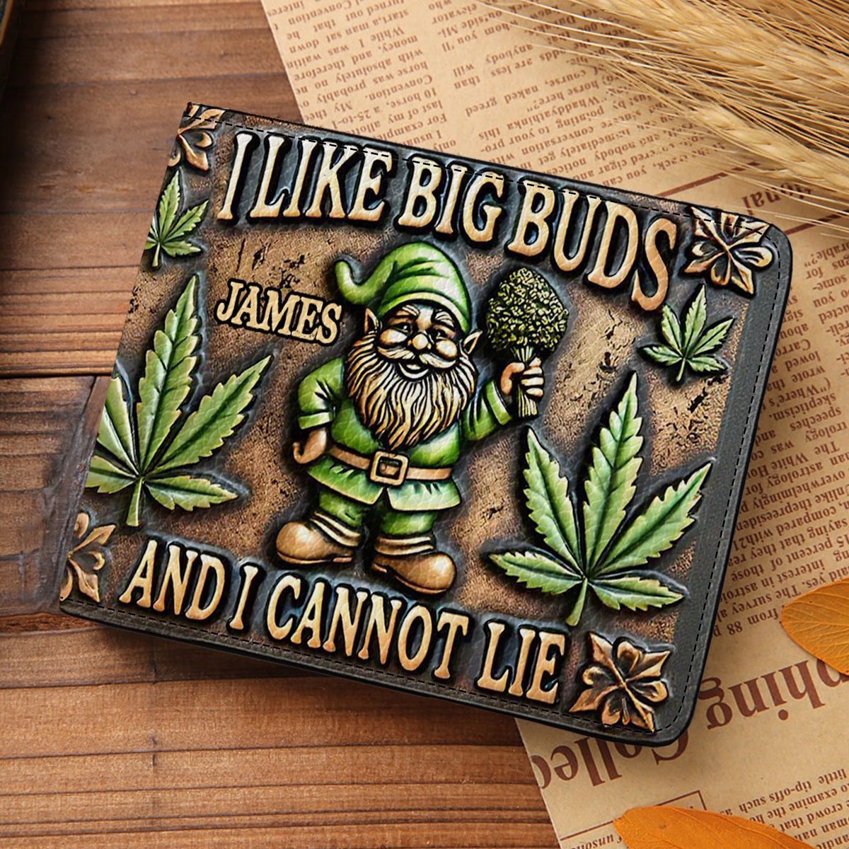 I Like Big Buds - Personalized Weed Leather Wallet