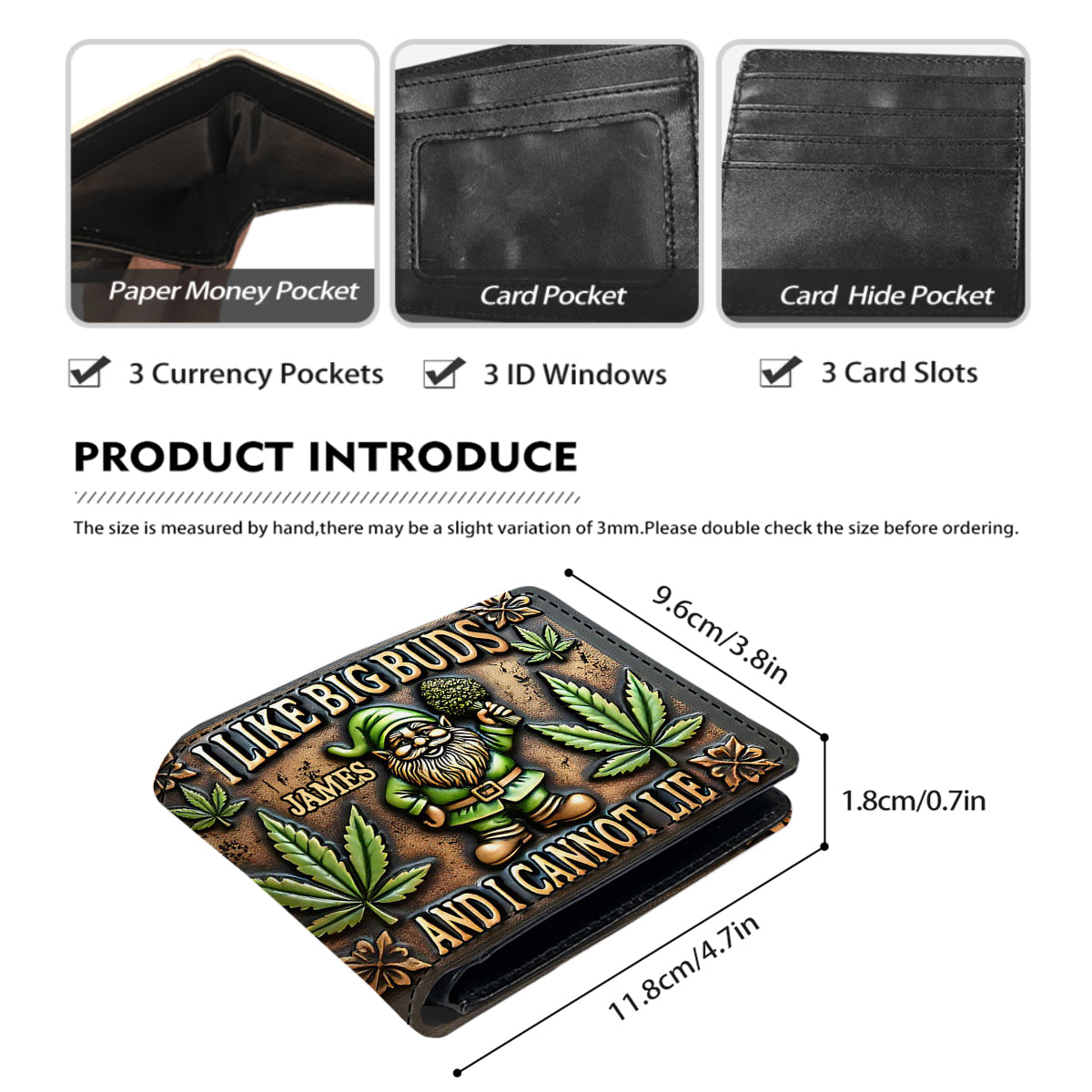 I Like Big Buds - Personalized Weed Leather Wallet
