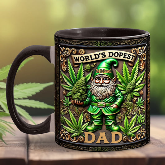 Le papa le plus cool du monde - Mug personnalisé avec une touche cannabis