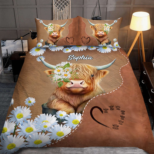 Love Highland Cows - Personalized Quilt Set