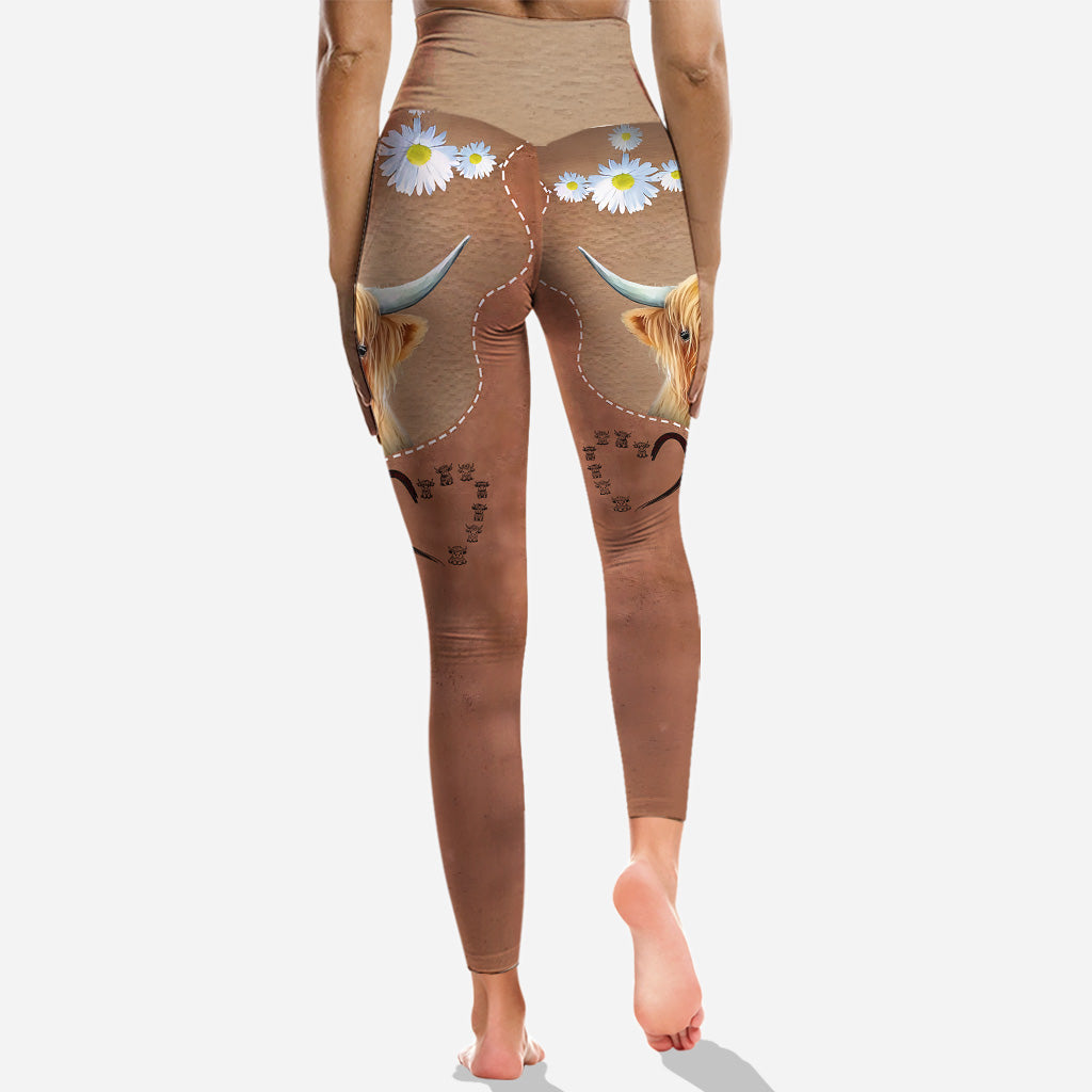 J'adore les vaches des Highlands ! - Sweat à capuche et legging personnalisés avec motif vache des Highlands