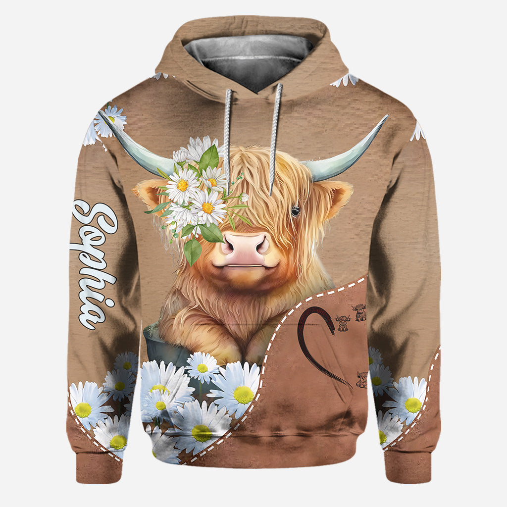 J'adore les vaches des Highlands ! - Sweat à capuche et legging personnalisés avec motif vache des Highlands