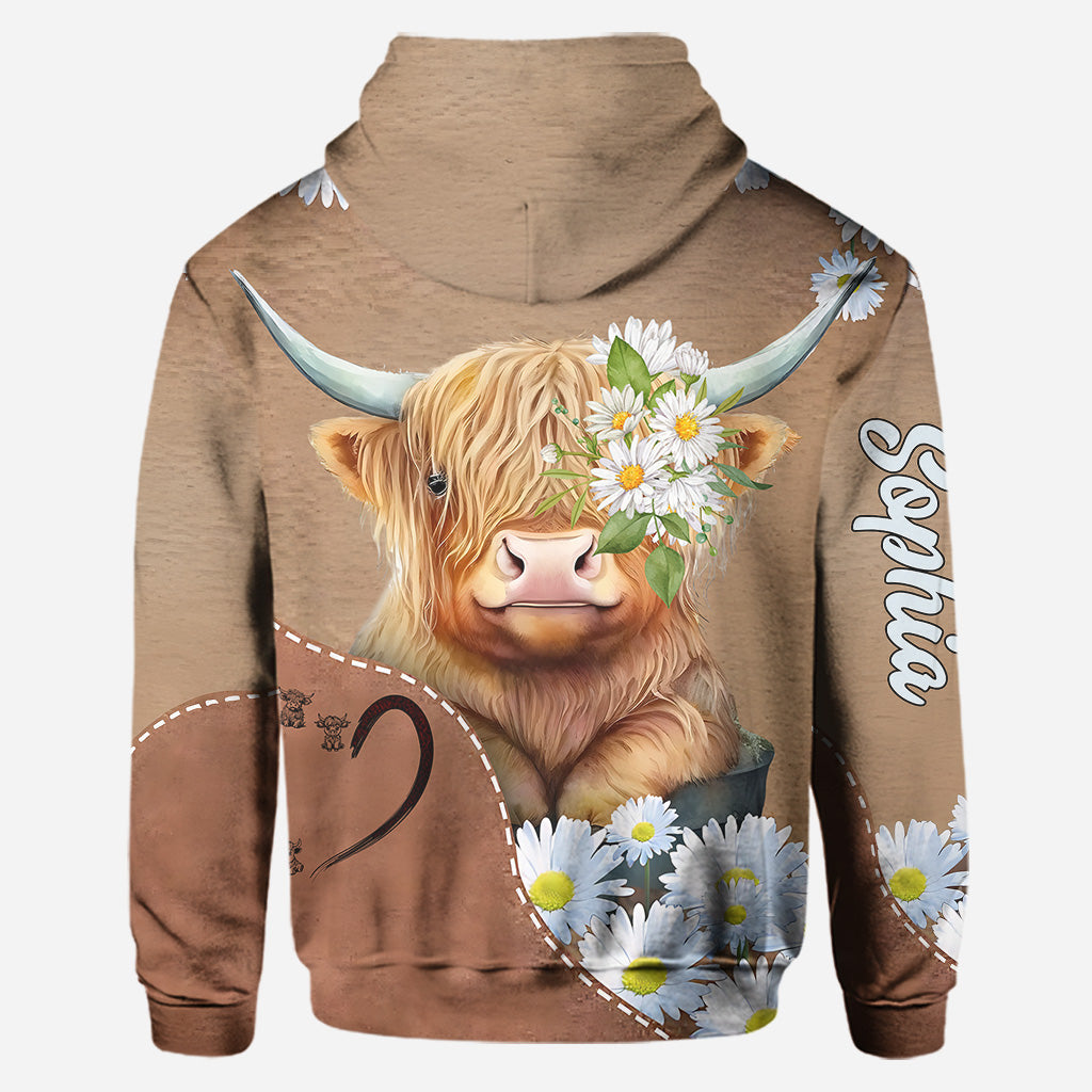 J'adore les vaches des Highlands ! - Sweat à capuche et legging personnalisés avec motif vache des Highlands