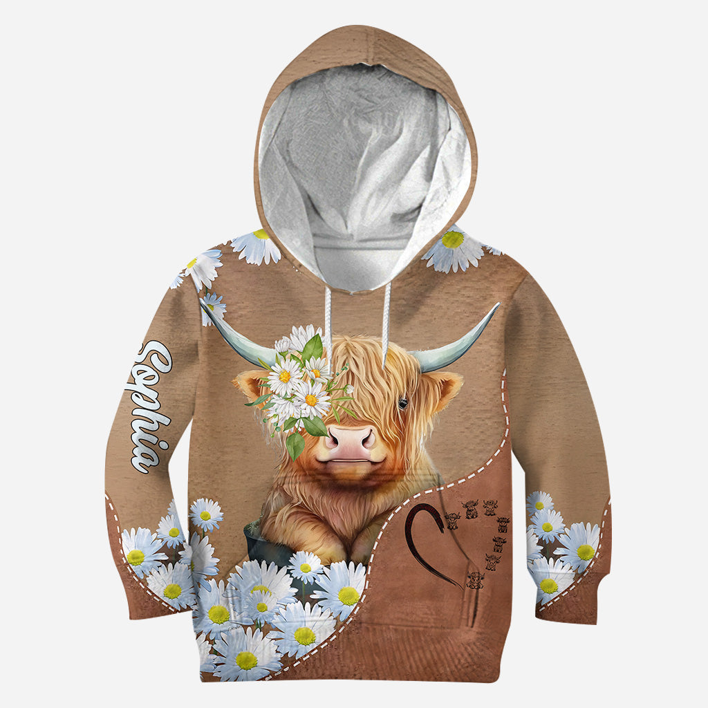 J'adore les vaches des Highlands ! - Sweat à capuche et legging personnalisés avec motif vache des Highlands