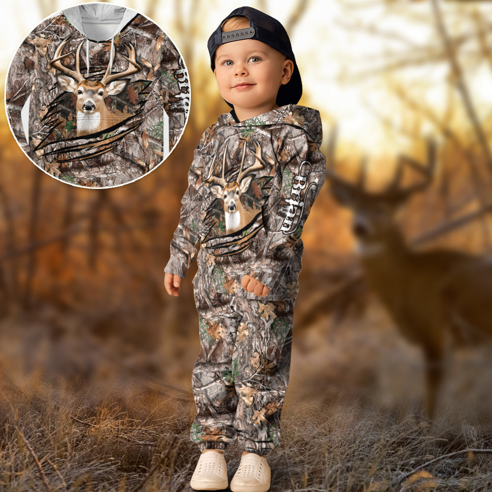 Passionné de chasse - Sweat à capuche et pantalon de jogging personnalisés pour enfant