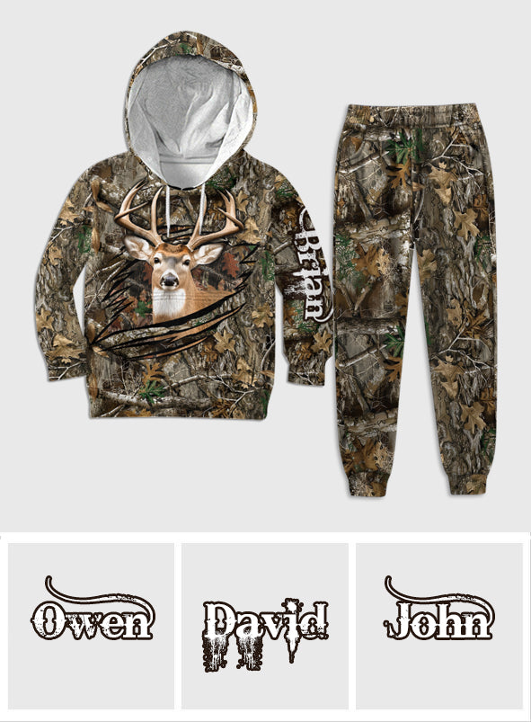 Passionné de chasse - Sweat à capuche et pantalon de jogging personnalisés pour enfant