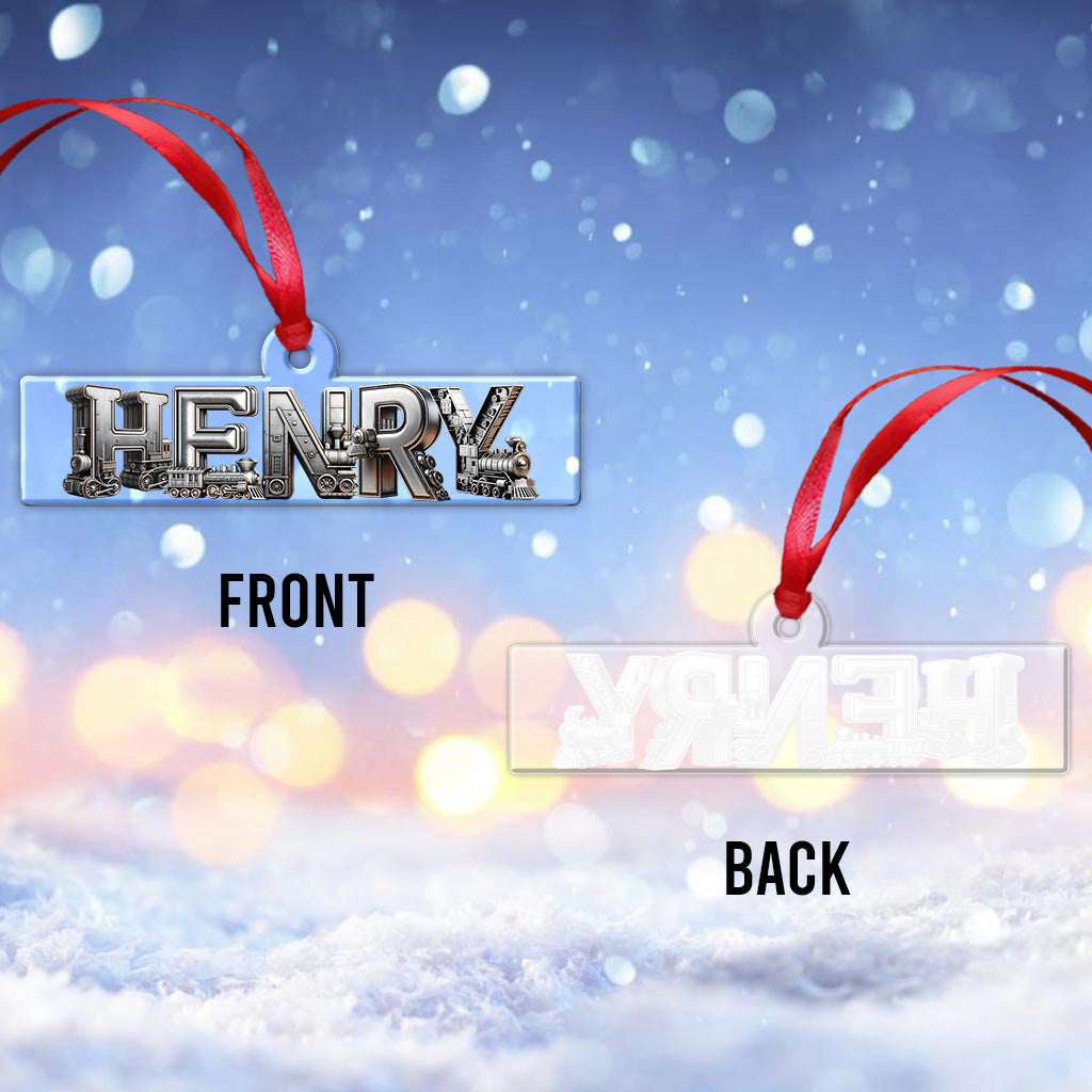 Train Alphabet Letter - Personalized Kid Transparent Ornament